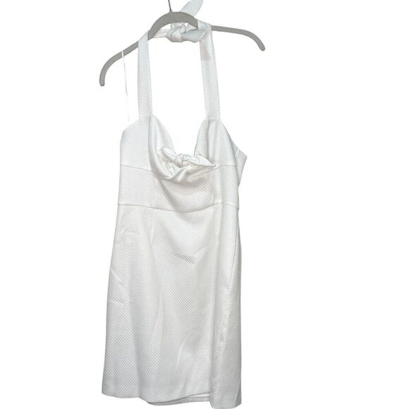 Trina Turk Manti Halter Dress Size 8 White Textured NEW $168 - Picture 3 of 11